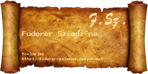 Fuderer Szimóna névjegykártya